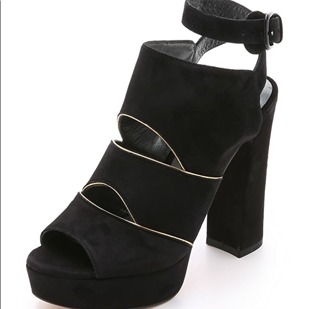 Stuart Weitzman Slits Suede Platform Heels